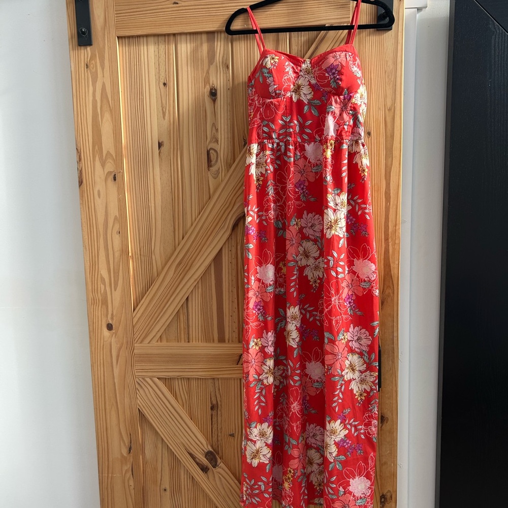 Floral Red Maxi Dress